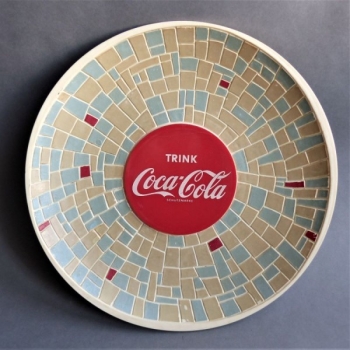 Coca-Cola Werbe-Wandteller "Trink Coca-Cola" mit Logo 1958 (5062)